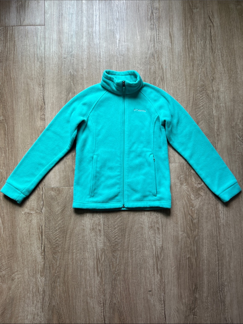 Columbia Girls Green Full-Zip Fleece Sweater Size Medium (10/12)